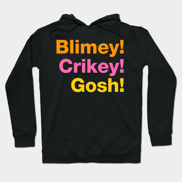 Blimey! Crikey! Gosh! Hoodie by VicEllisArt